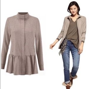 CABI Jacket Size S Tan Weekend Topper Peplum #3543